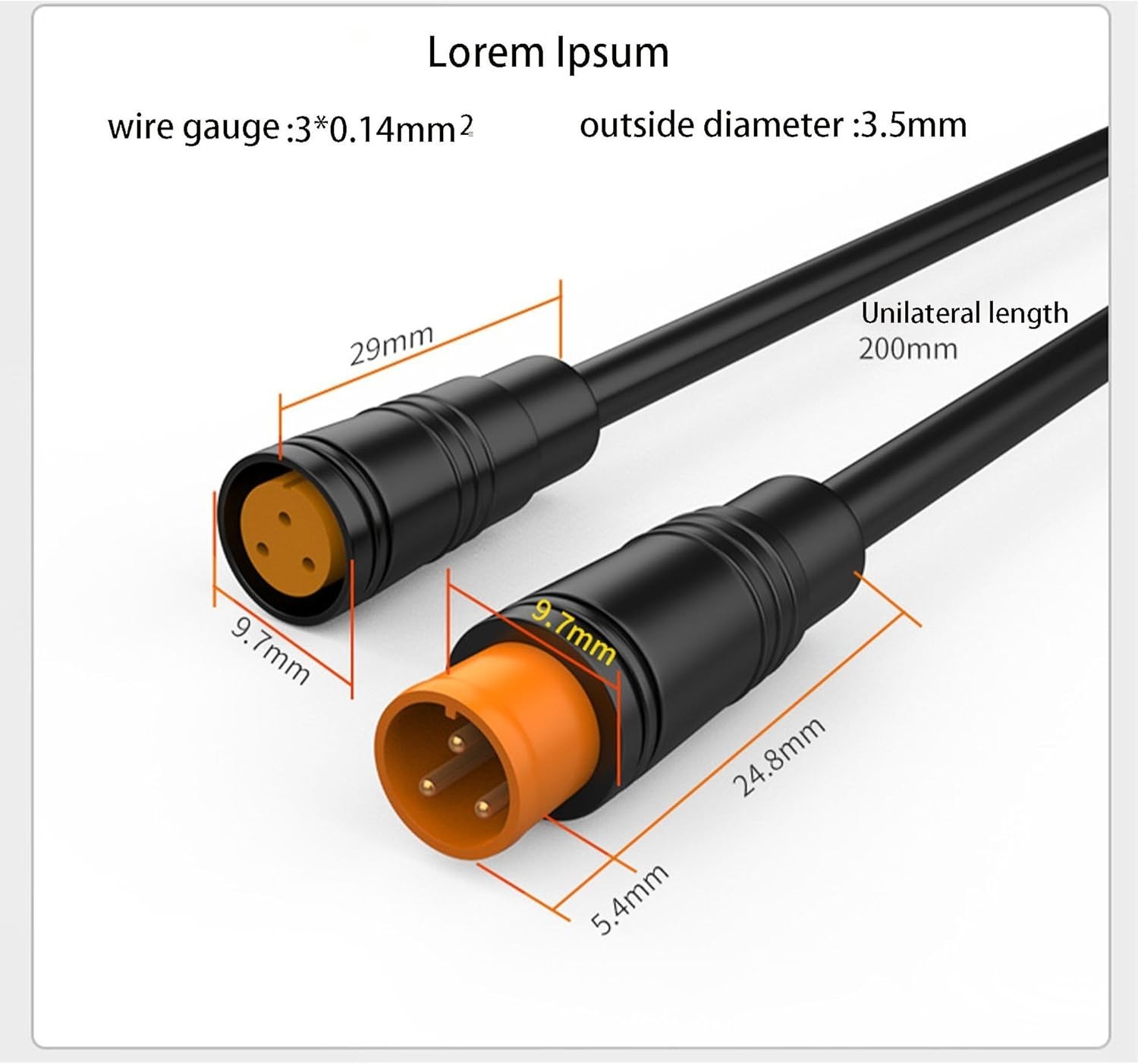 20CM 3Pin Connectors – Waterproof Electric Bike & Scooter Modification Kit