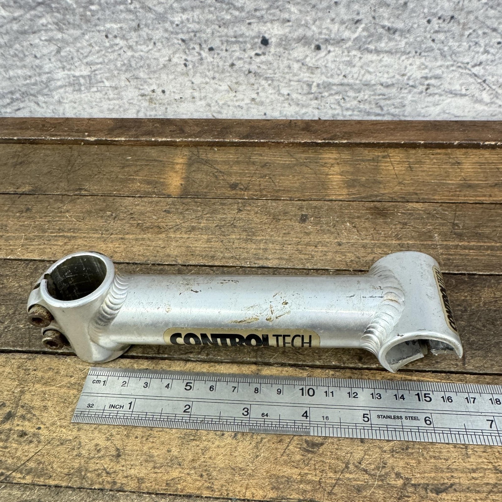 Vintage Control Tech Stem 1in Threadless 26.0 Clamp 145 mm Silver USA Bike