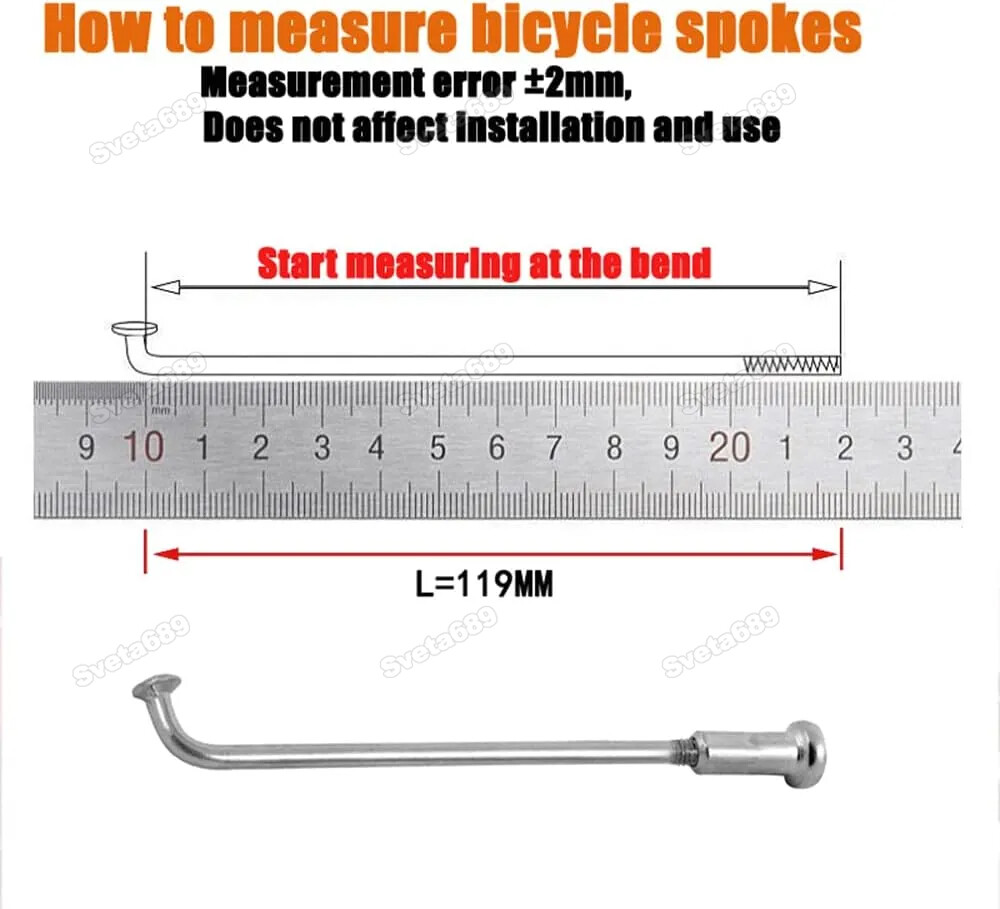 36Pcs 55-305mm 12G 2.4mm Electric Bicycle E-bike Wheel Tire Spokes chair Steel