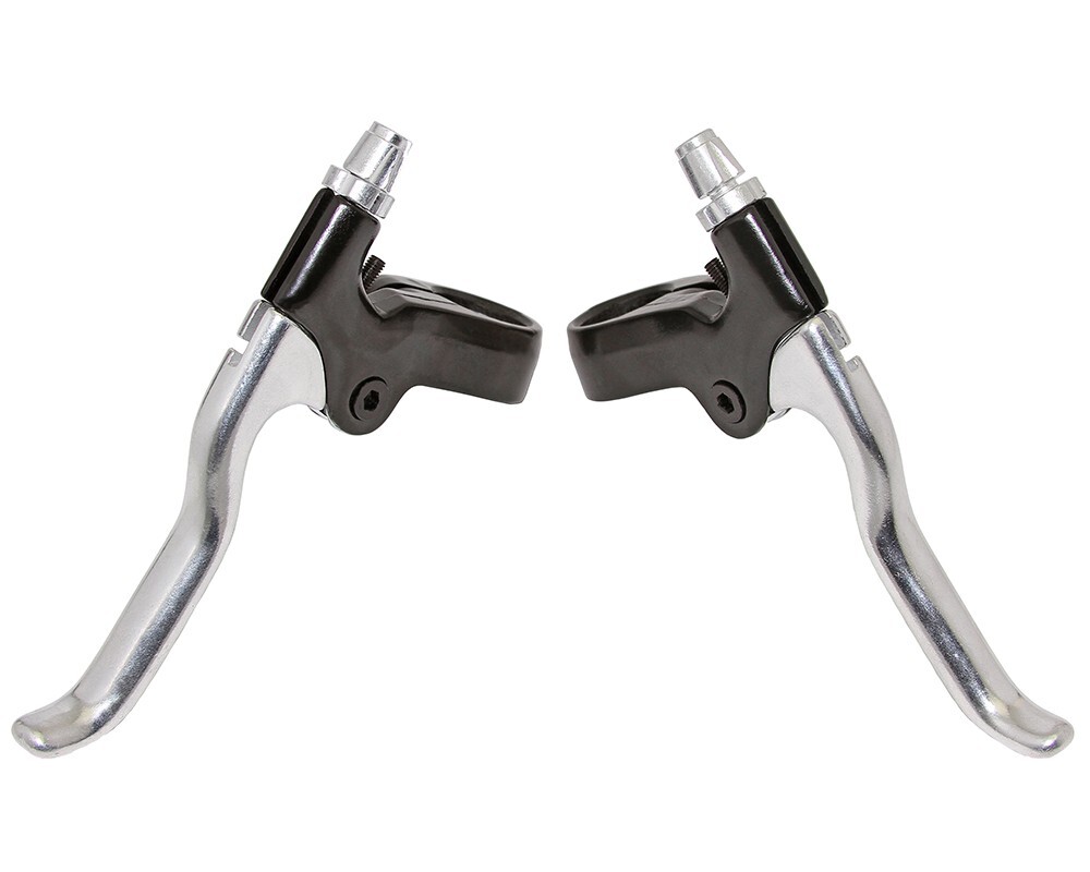 AltaLine 4 Finger Alloy Bike Bicycle Brake Lever Set Black/Chrome BL428.
