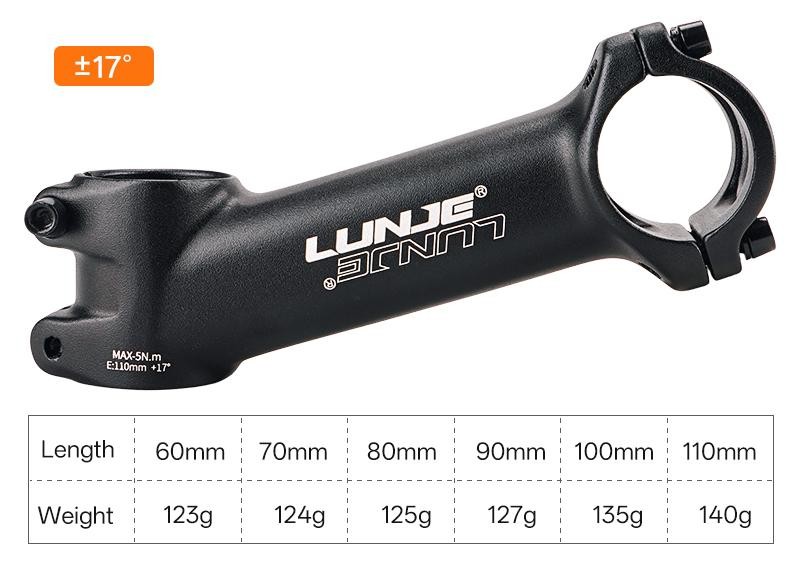 Ultralight Bike Power 60/70/80~100/110MM MTB Bike Stem 10/17/25/35 Degree Parts