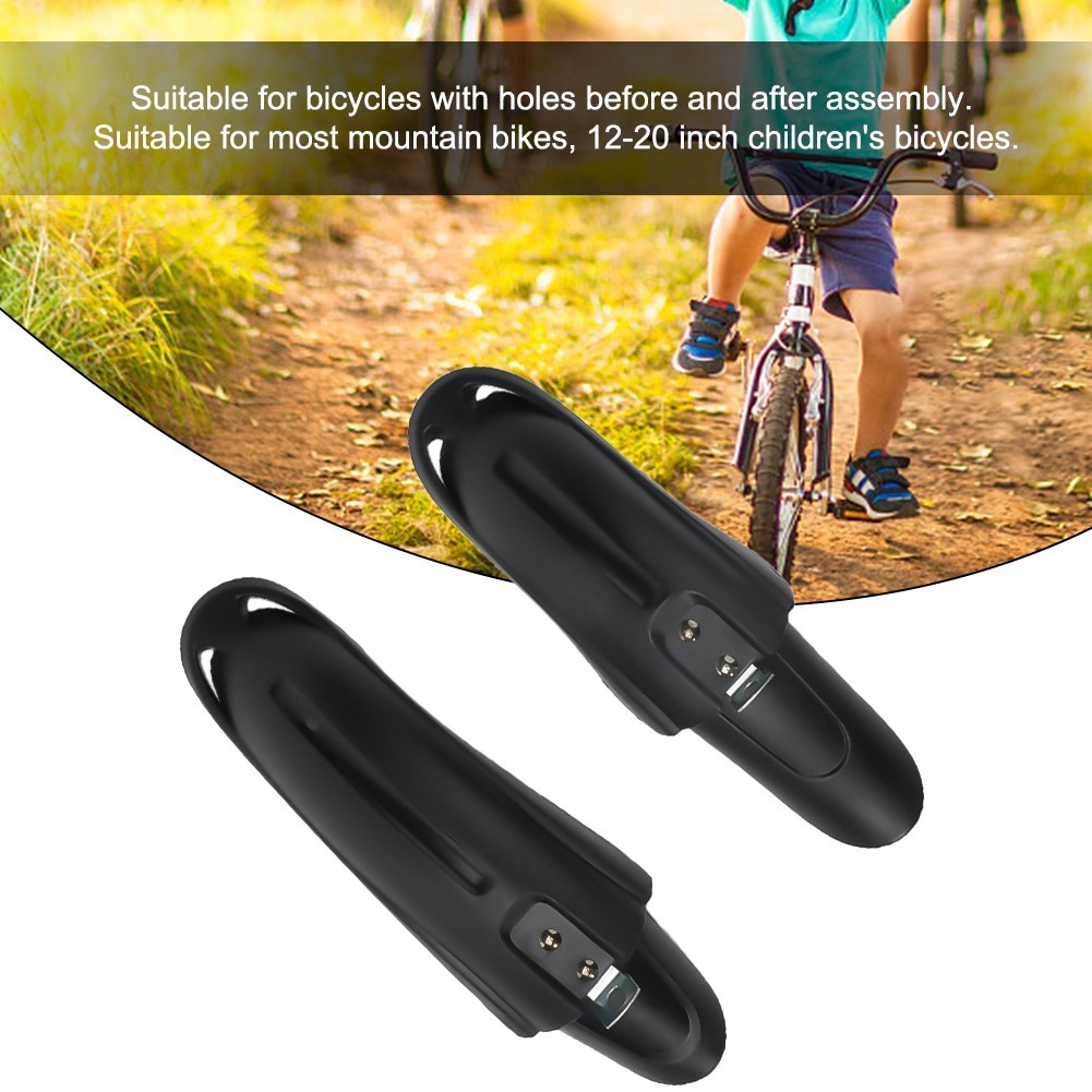 1 Pair PVC Plastic Bicycle Mudguard Set 12-20 Inch Childrens Bike Mudguards