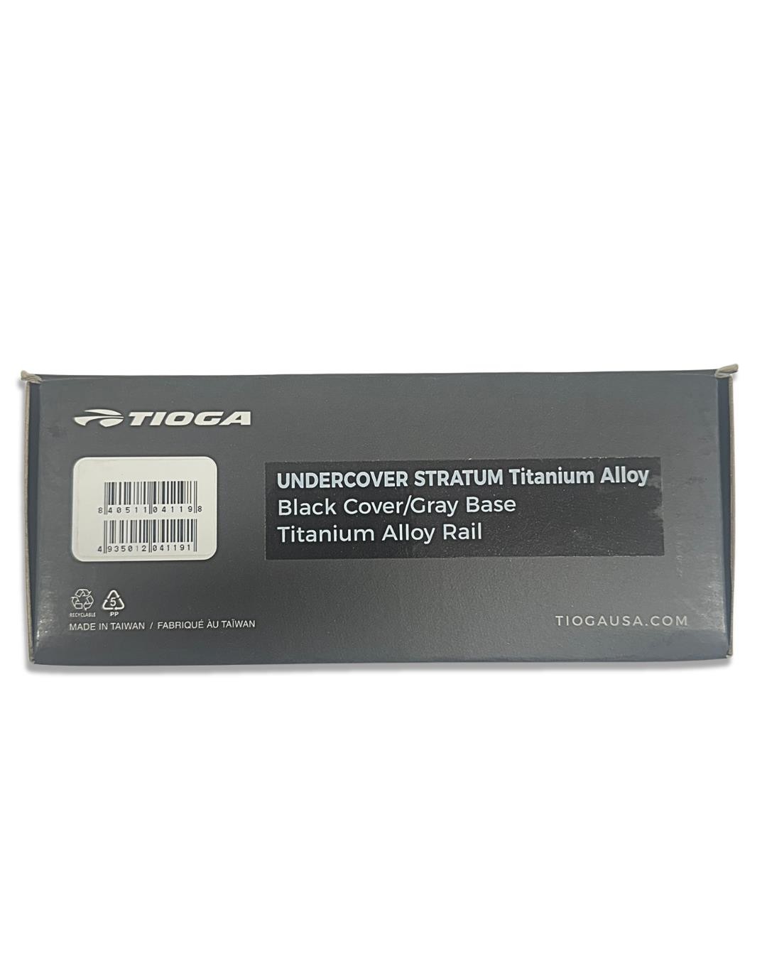 Tioga Undercover Stratum Ti Bike Saddle Titanium Rails 190g Black Gray