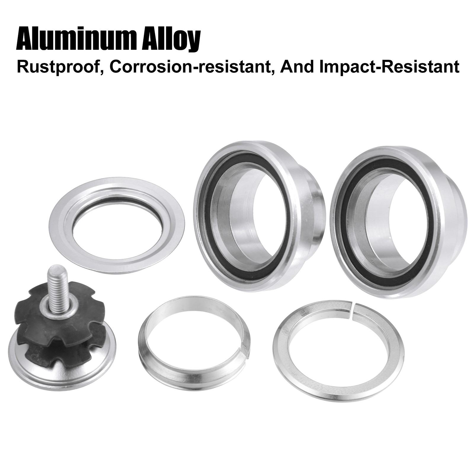 1-1/8″ Threadless MTB Bike Bicycle Sealed External Bearing Headset Silver Tone