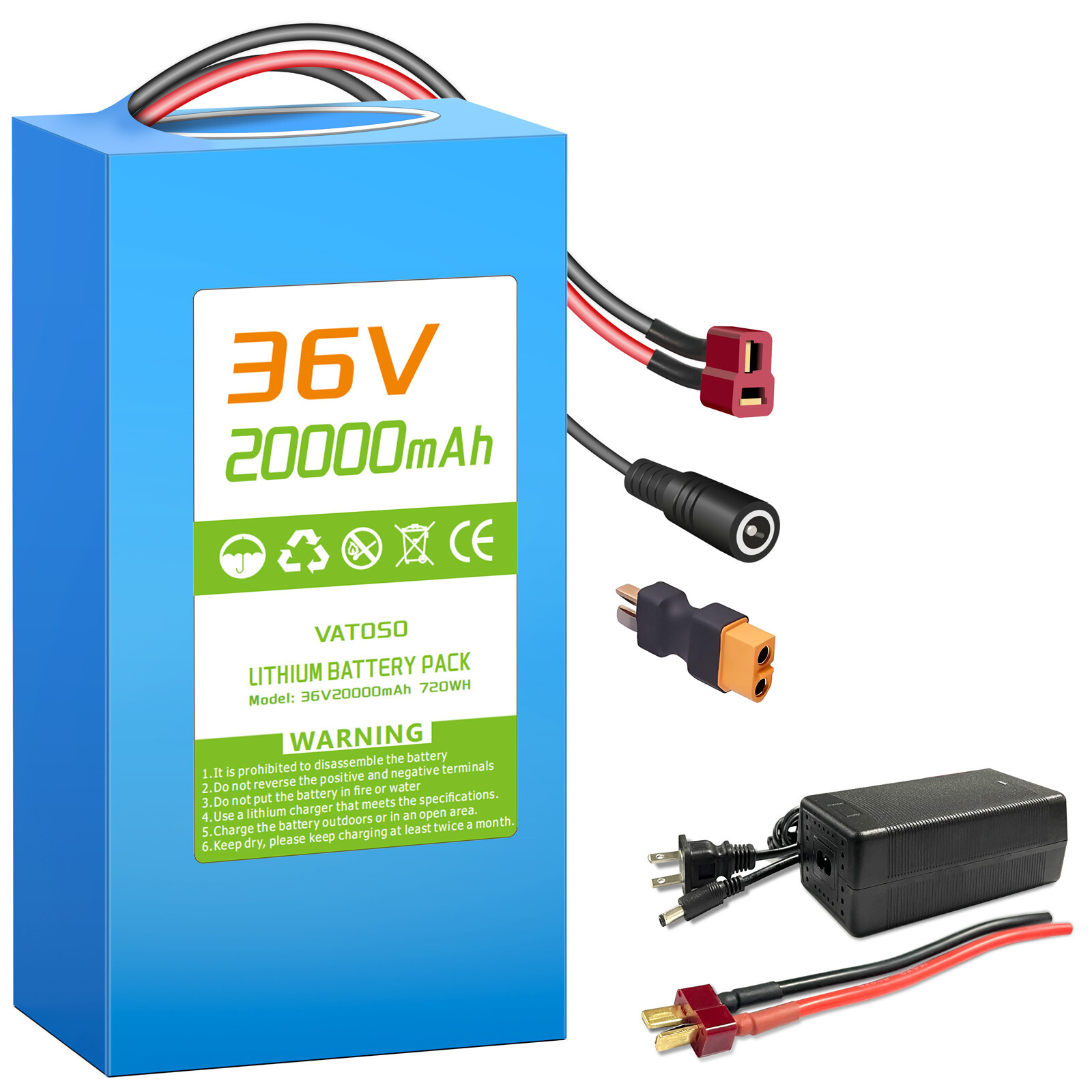 36V20AH Replacement Lithium Battery for 200W-800W Ebike Electric Bicycle