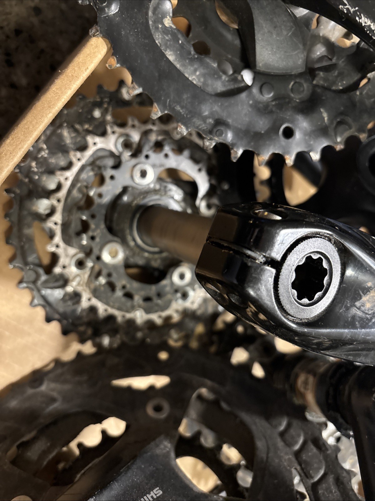 Lot of 7 Bike Cranks Shimano Praxis Etc. Some With Sprockets. Grip And Rip !!!!