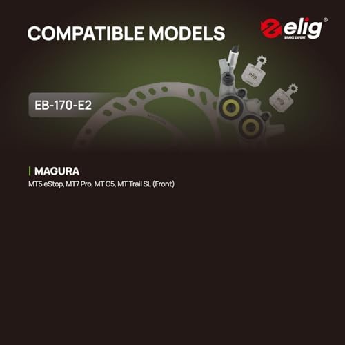 Bike Disc Brake Pads for Magura MT5 Estop, MT7 Pro, Silver (E2) 1 Pair – w/Pin