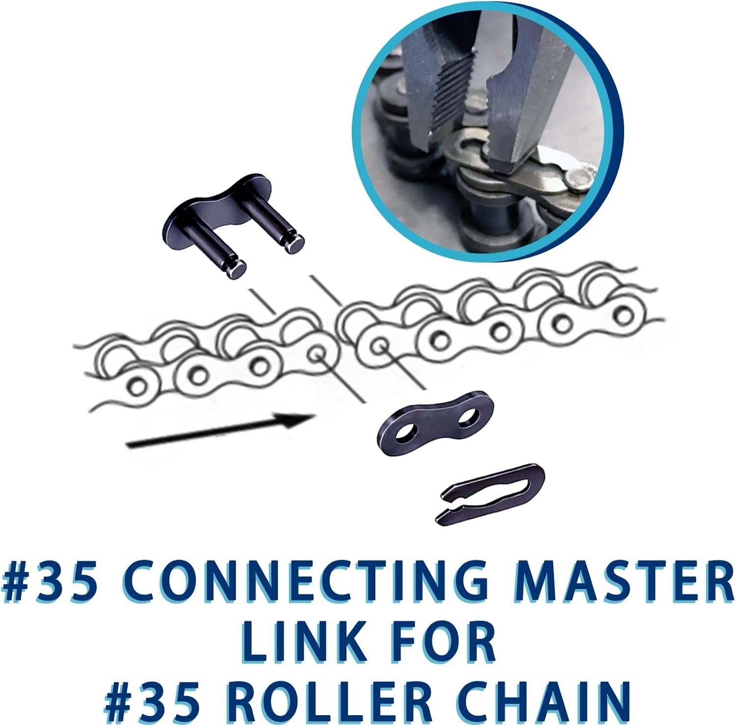8Pcs Heavy-Duty Alloy Steel Chain Master Links for Mini Bikes, Go-Karts & More