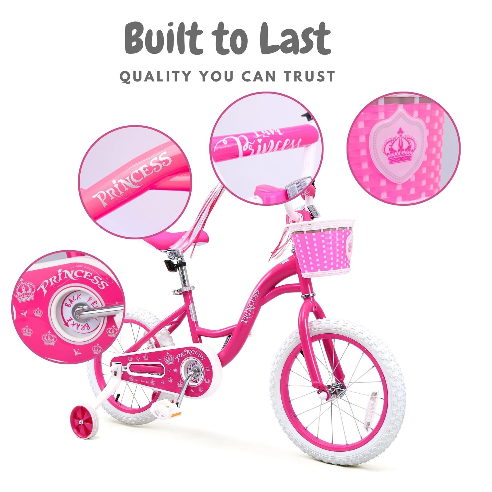 Bicystar Girls Bike For Toddlers Ages 2-3 Years 12 Inch Princess Kids Bike