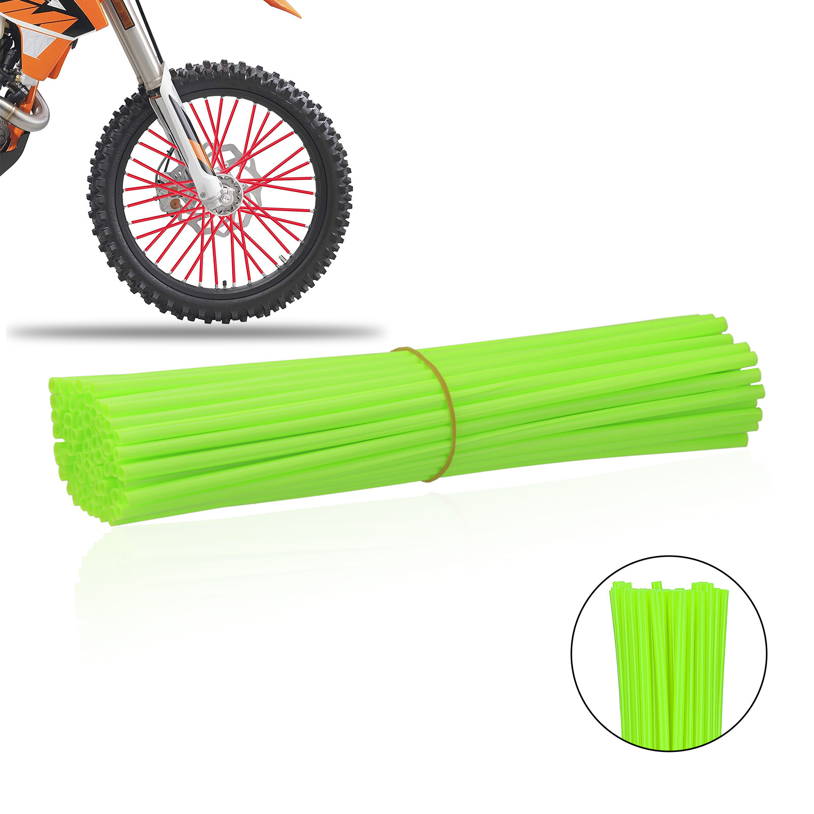 72Pcs Motorcycle Dirt Bike Spoke Skins Covers Wraps Wheel Rim Guard Protector