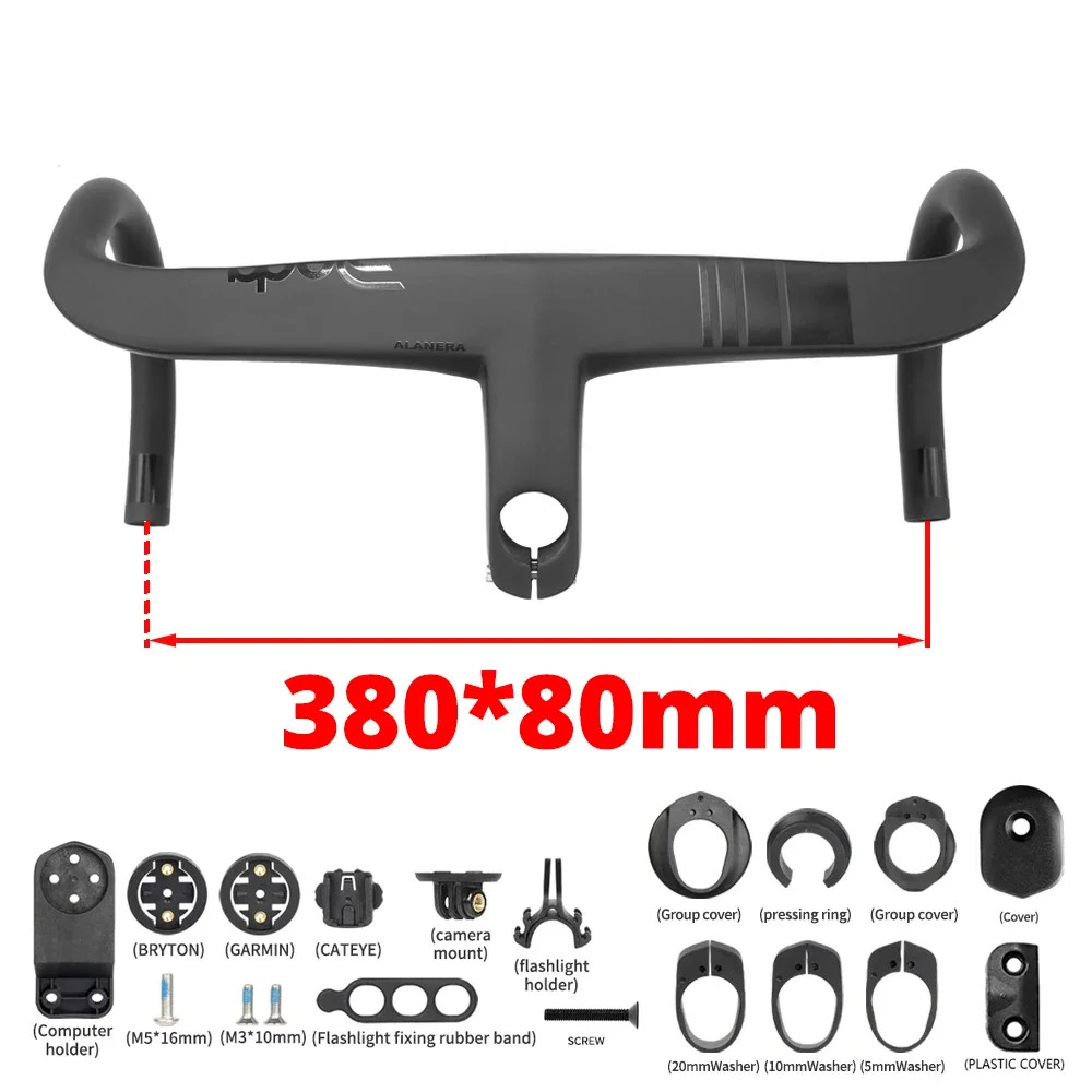 Road Bike Integrated Internal Cable Carbon Handlebar 28.6mm Steer with Spacers