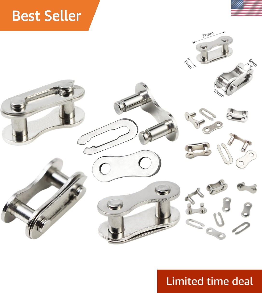 4 Pairs Bicycle Missing Link 1/6/7/8/9/10/11/12 Speed Chain Reusable Steel Bi…