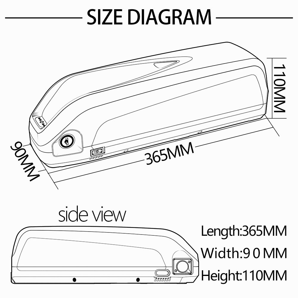 E-bike battery 36V 48V 52V Hailong pedelec bicycle battery Li-ion battery for Bafang motor