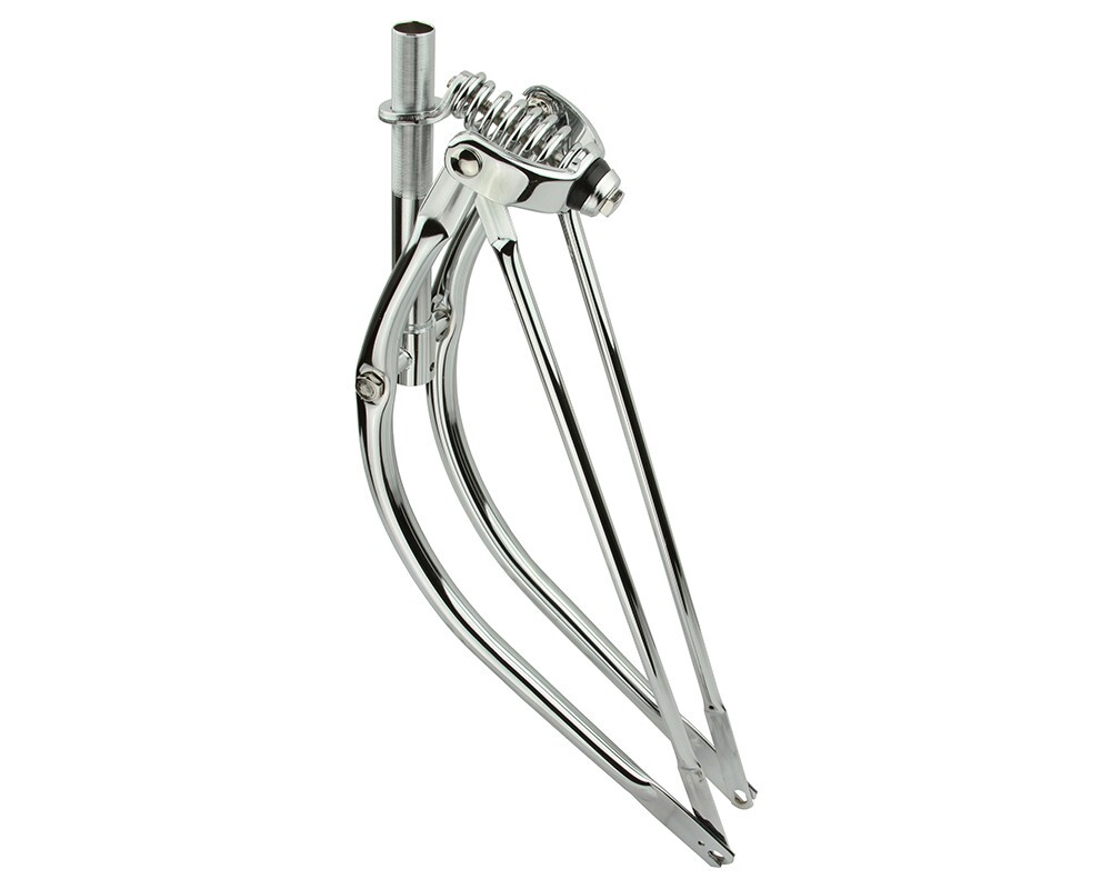 F&R ORIGINAL Heavy Duty 1″ Threaded Steel 24″ Bent Spring Fork 1″ Chrome Bike