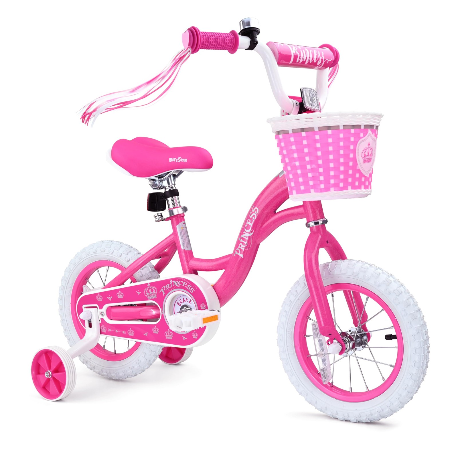 Bicystar Girls Bike For Toddlers Ages 2-3 Years 12 Inch Princess Kids Bike