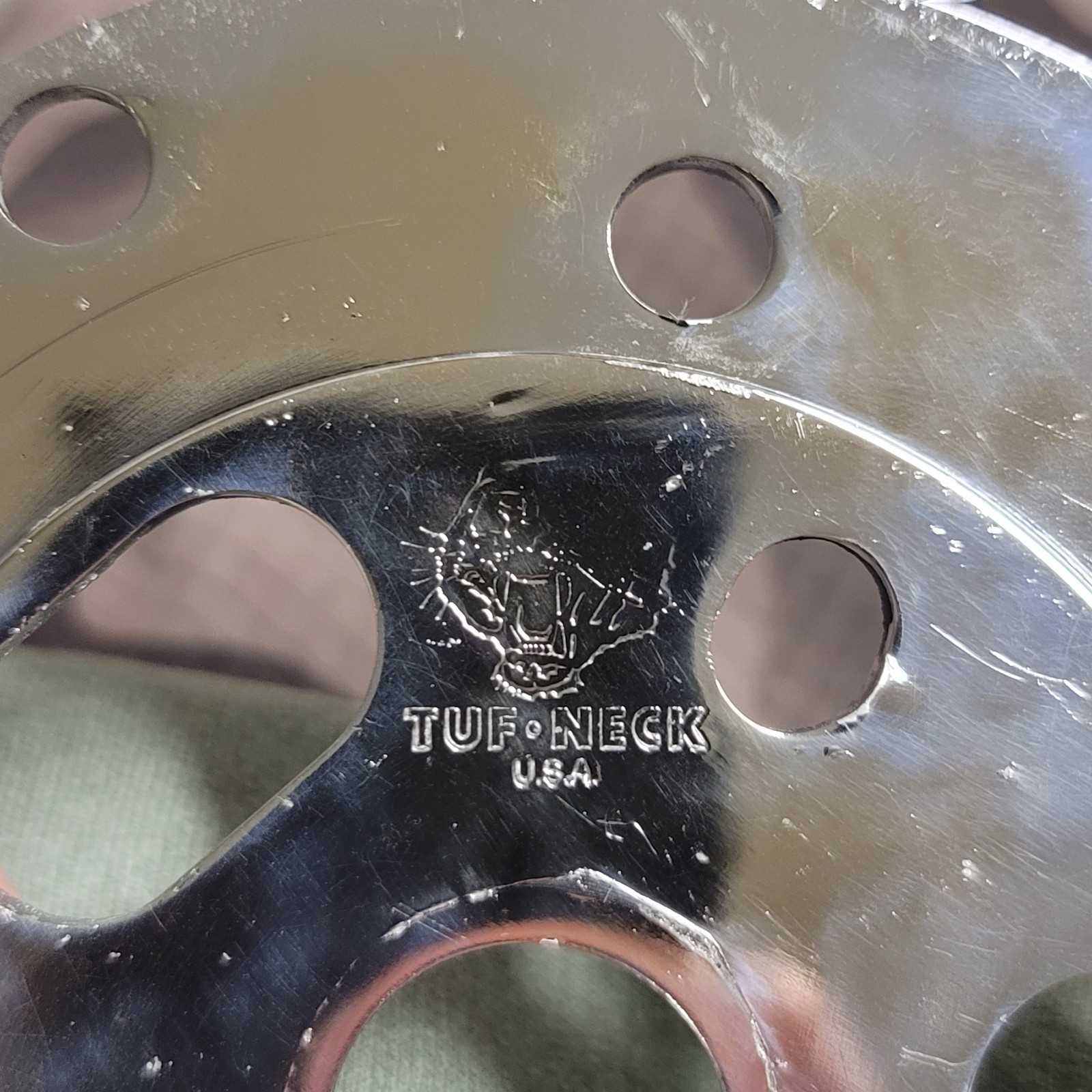 Tuf-Neck BMX Power Disc BMX Sprocket Plate Tiger Stamped USA Silver Metal 🔥🔥🔥