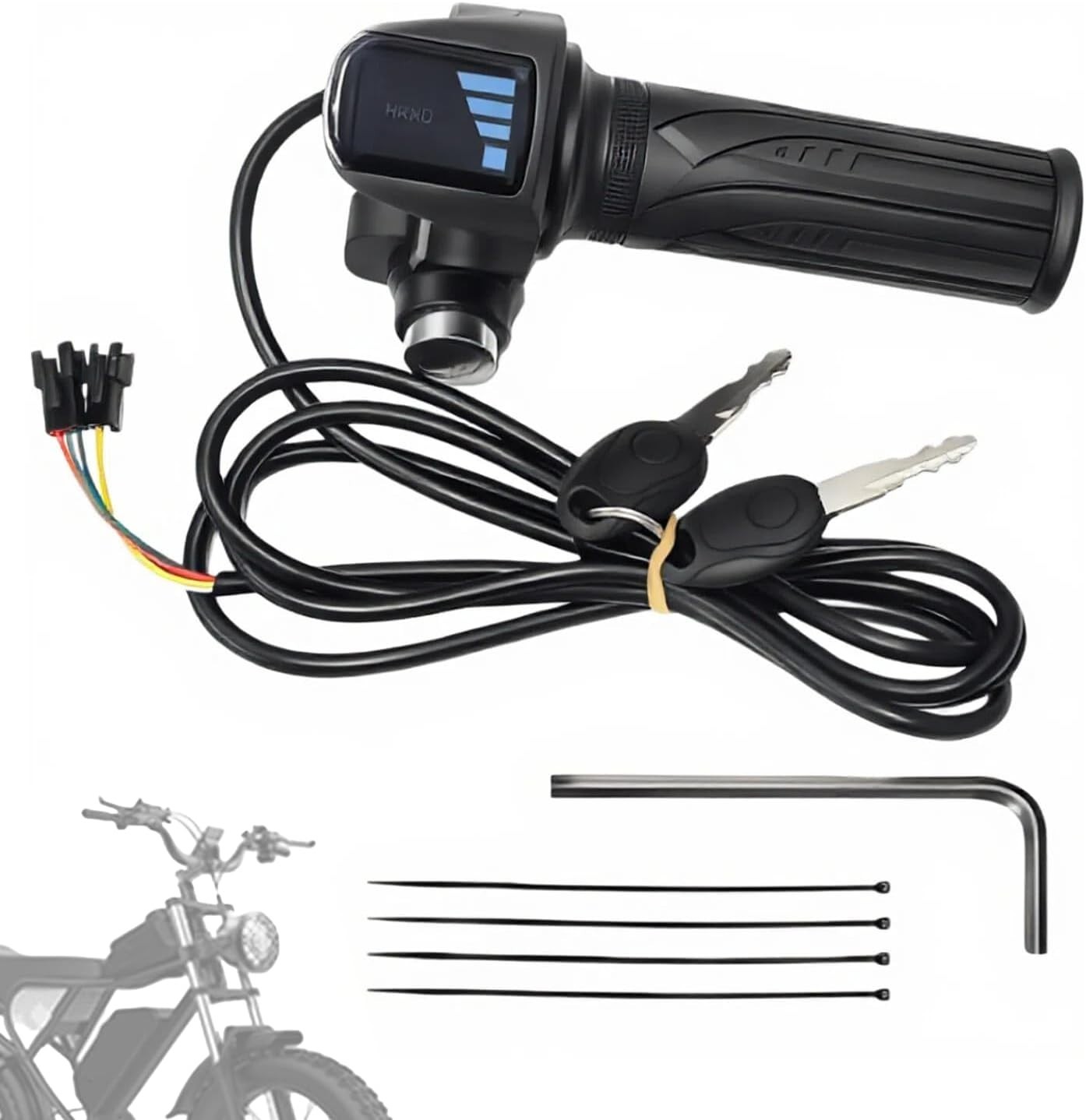 Smooth Acceleration eBike Throttle – 48V with Key Lock and Weather Resistance