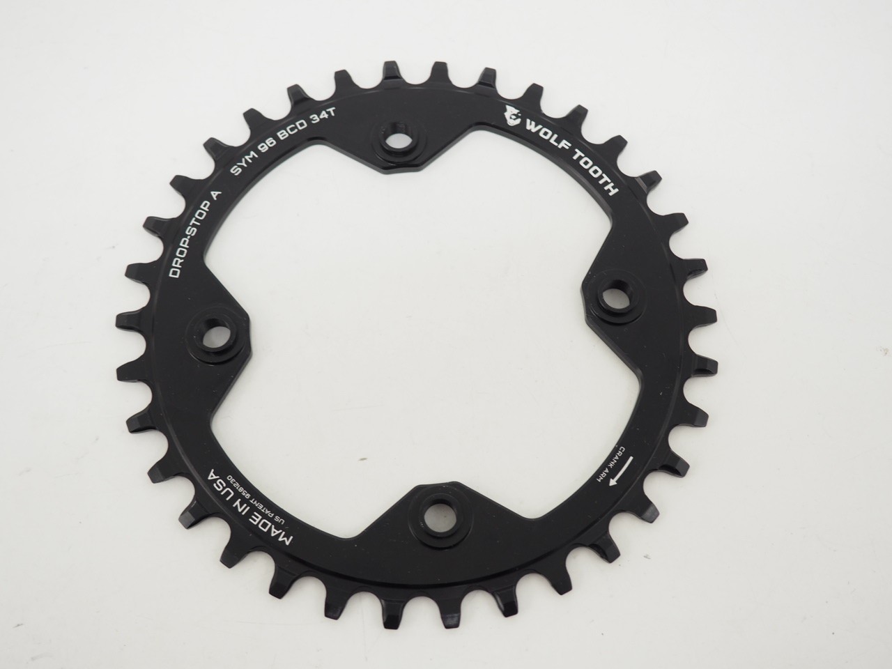 New! Wolf Tooth 96 BCD Chainring – 34t 4-Bolt Drop-Stop A For Shimano Cranks