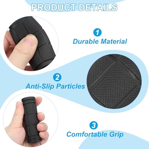 Bike Handlebar Grips, Non-Slip Rubber Bicycle Handle Bar Grip 4.72″x0.75″ Black