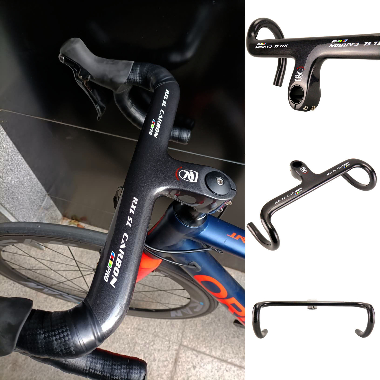 Road Bike Integrated Handlebars 28.6/31.8 Carbon Aero Bars Inner Routing Cycling
