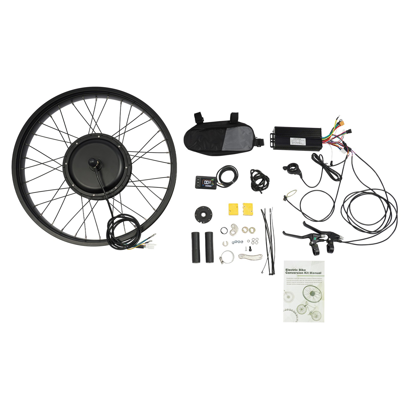 26″ 48V 1500W Electric Bicycle Motor E-Bike Front Wheel LCD Conversion Kit NEW