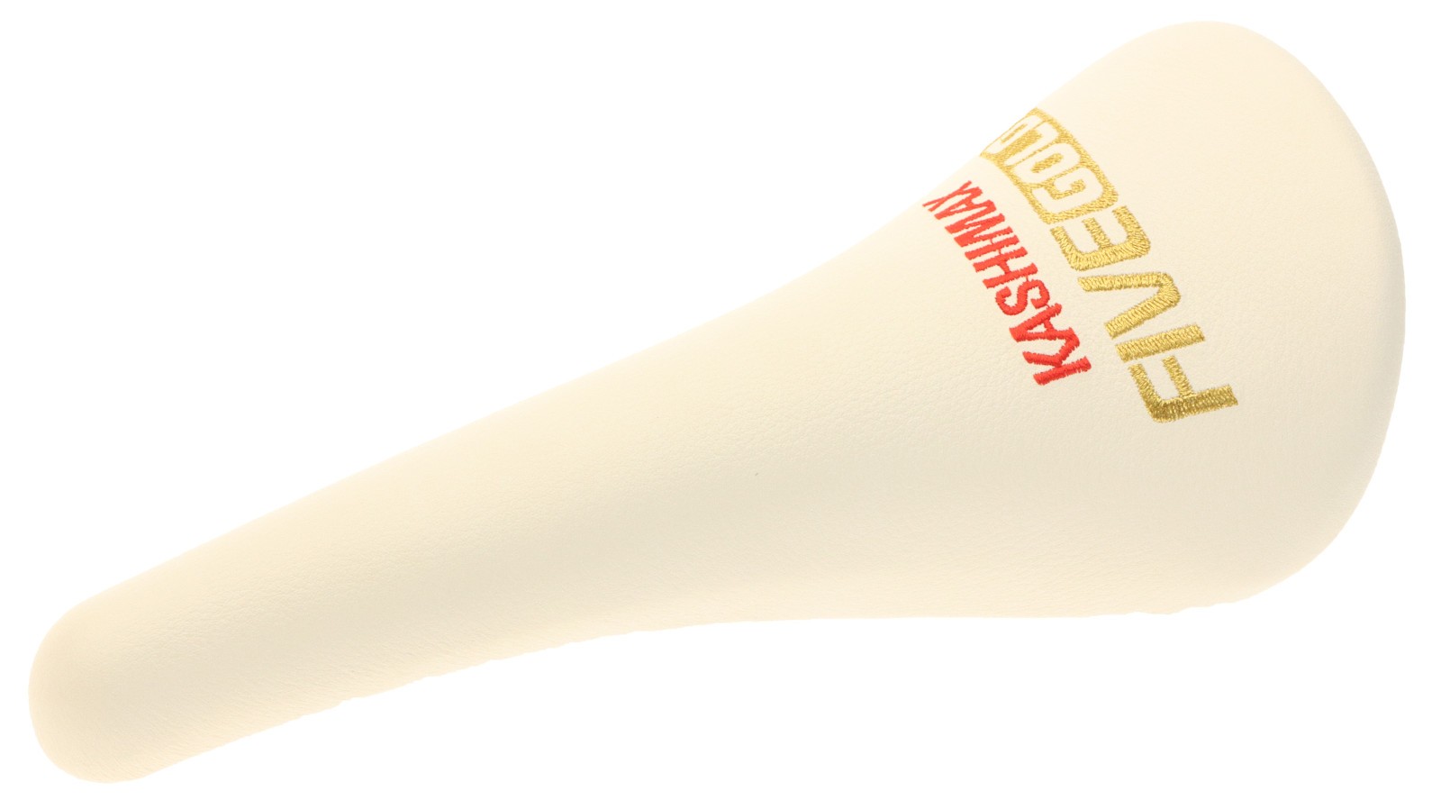 Kashimax Five Gold 8PE Saddle NJS 30mm Rails White Smooth Leather w Logo NEW NOS