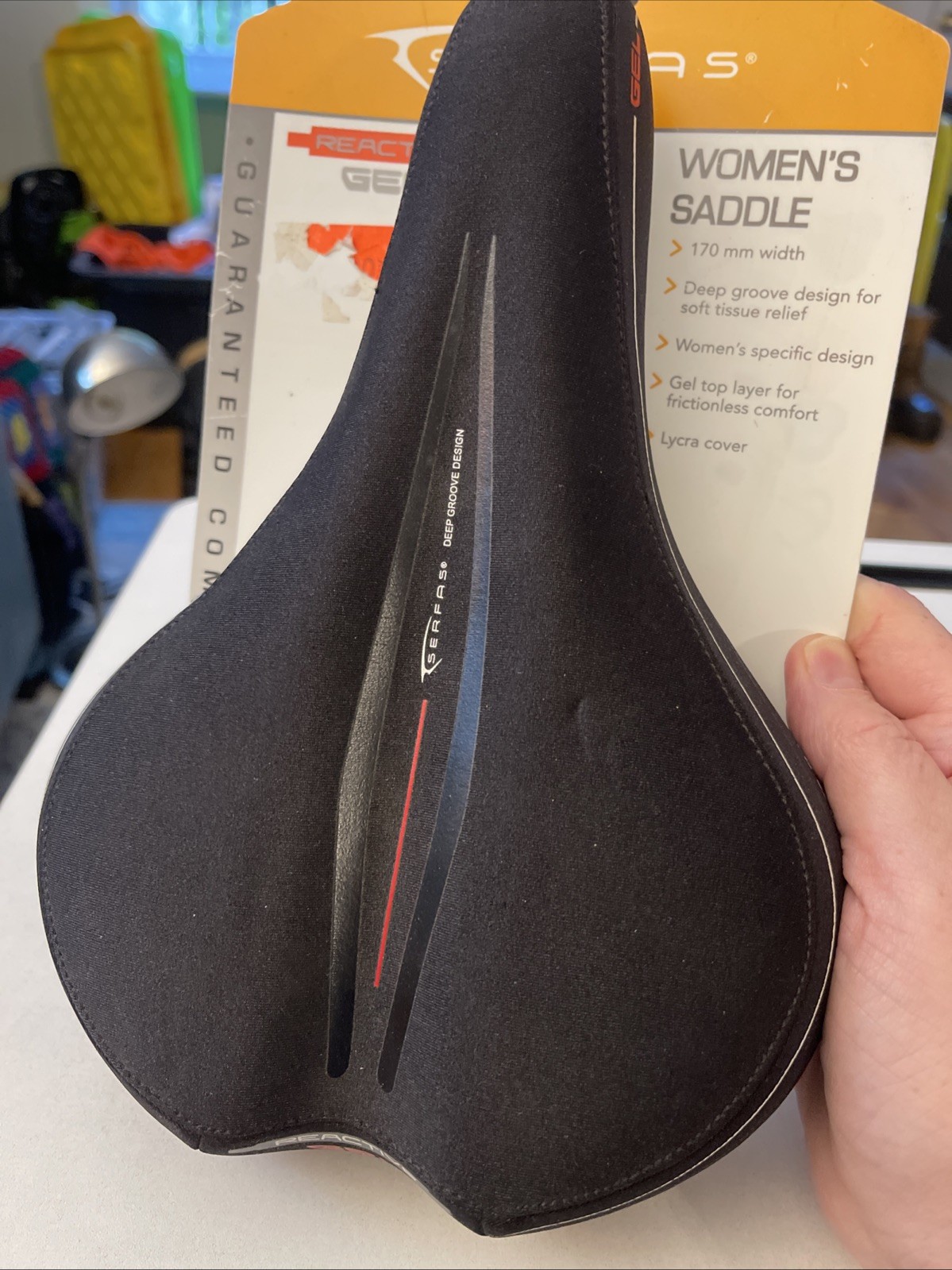 Serfas Women’s LS-100 Reactive Gel Bicycle Saddle-Black-Comfort-Hybrid Bike Seat