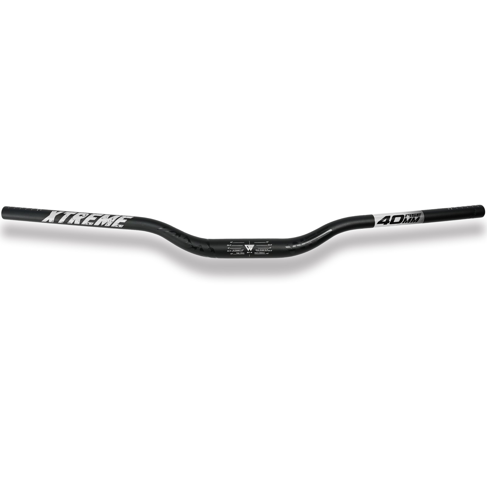 WFS Xtreme 31.8 x 800mm Handlebar 40mm Rise, Black x Silver
