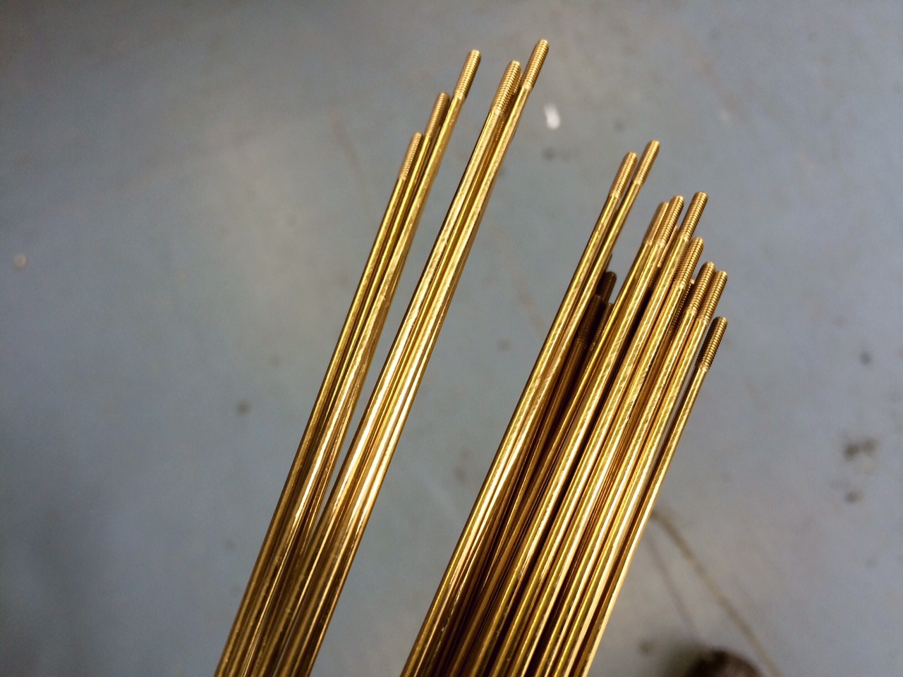 GOLD..2mm.straight gauge, J bend.Cut to any size 60 through 308mm. set of 36pc.
