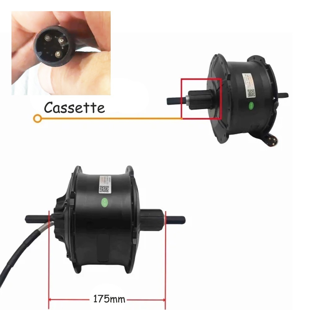 G063 48V 1000W Cassette Rear Hub Motor 175mm for Fat Bike with Disc Brake
