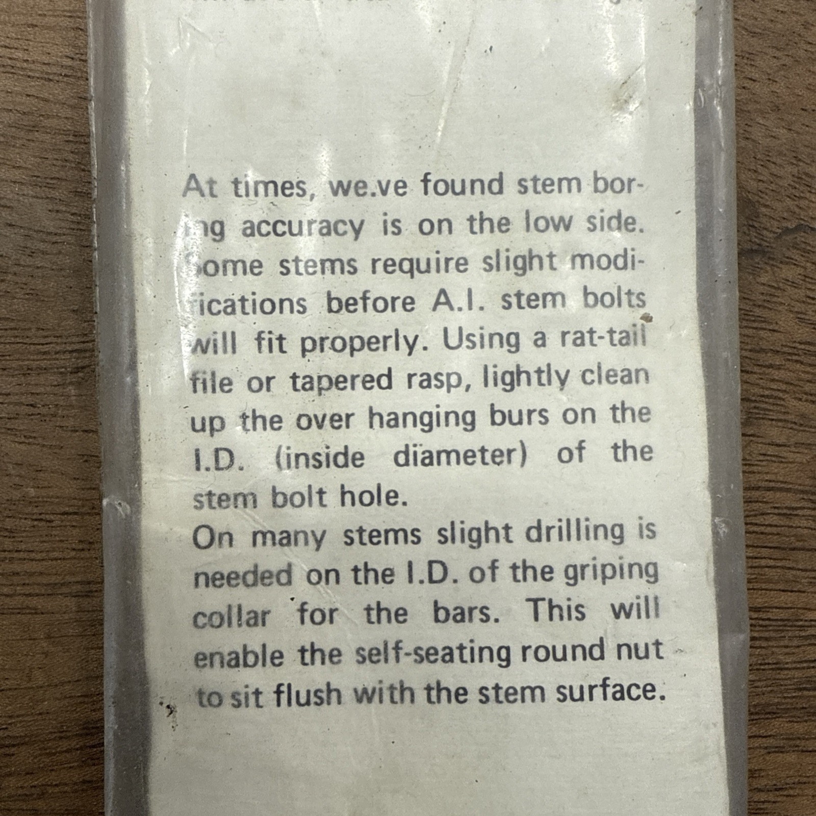 Ai Arnold Industries Aluminum Alloy Vintage Quill Stem Expansion Bolt NOS 145mm