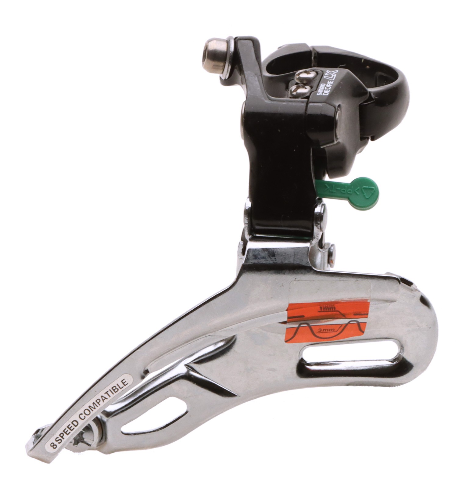 Shimano Deore LX FD-M565 Front Derailleur 3x8s Clamp-On 28.6mm B.Pull Black NOS