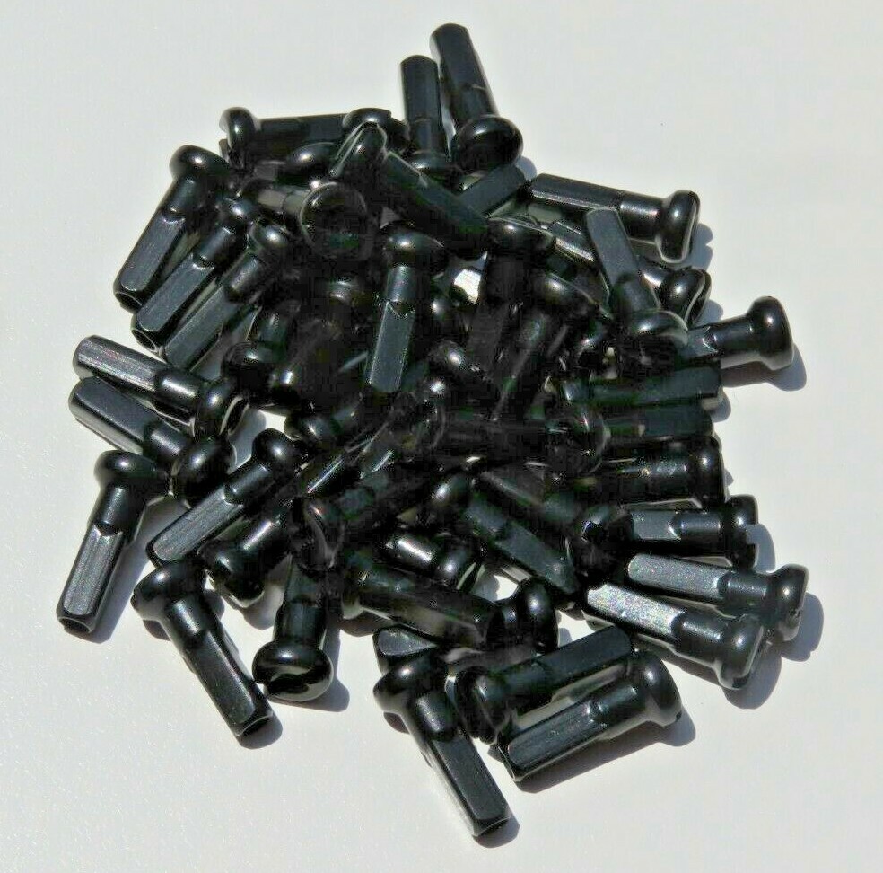 14mm Black Alloy Aluminum spoke nipple 14g (2.0mm) Custom amounts
