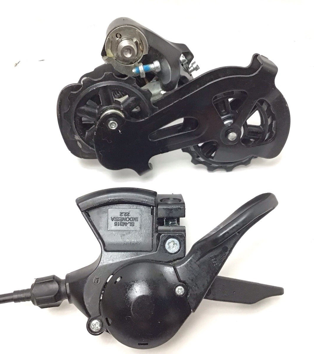 Shimano Altus RD-M310 Rear Derailleur with SL-M315 8-Speed Shifter and Cable