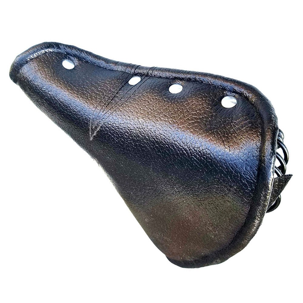Vintage Faux Leather Rivet Sprung Spring Bike Cycling Cushion Black for3699