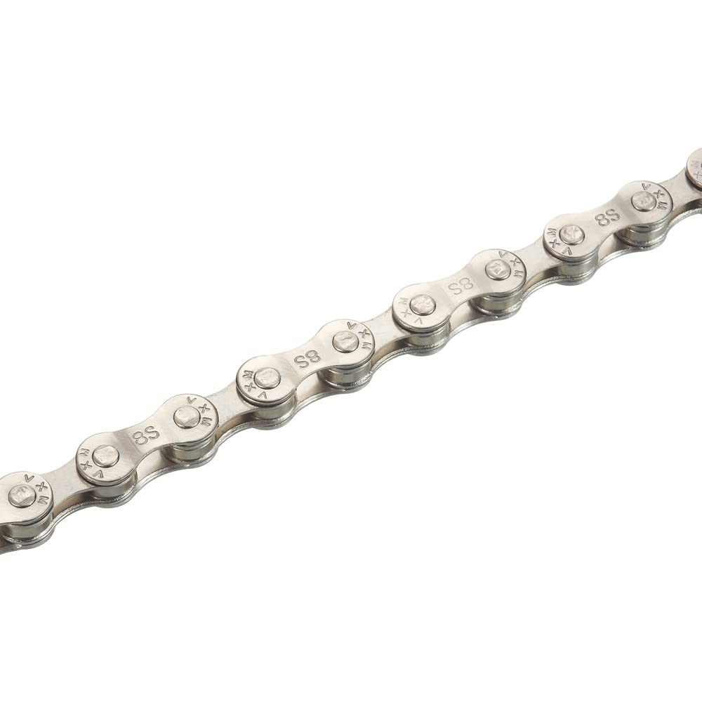 YBEKI 6/7/8/9/10/11 Speed Carbon Steel Bike Chain with Full Silver Plating, 116