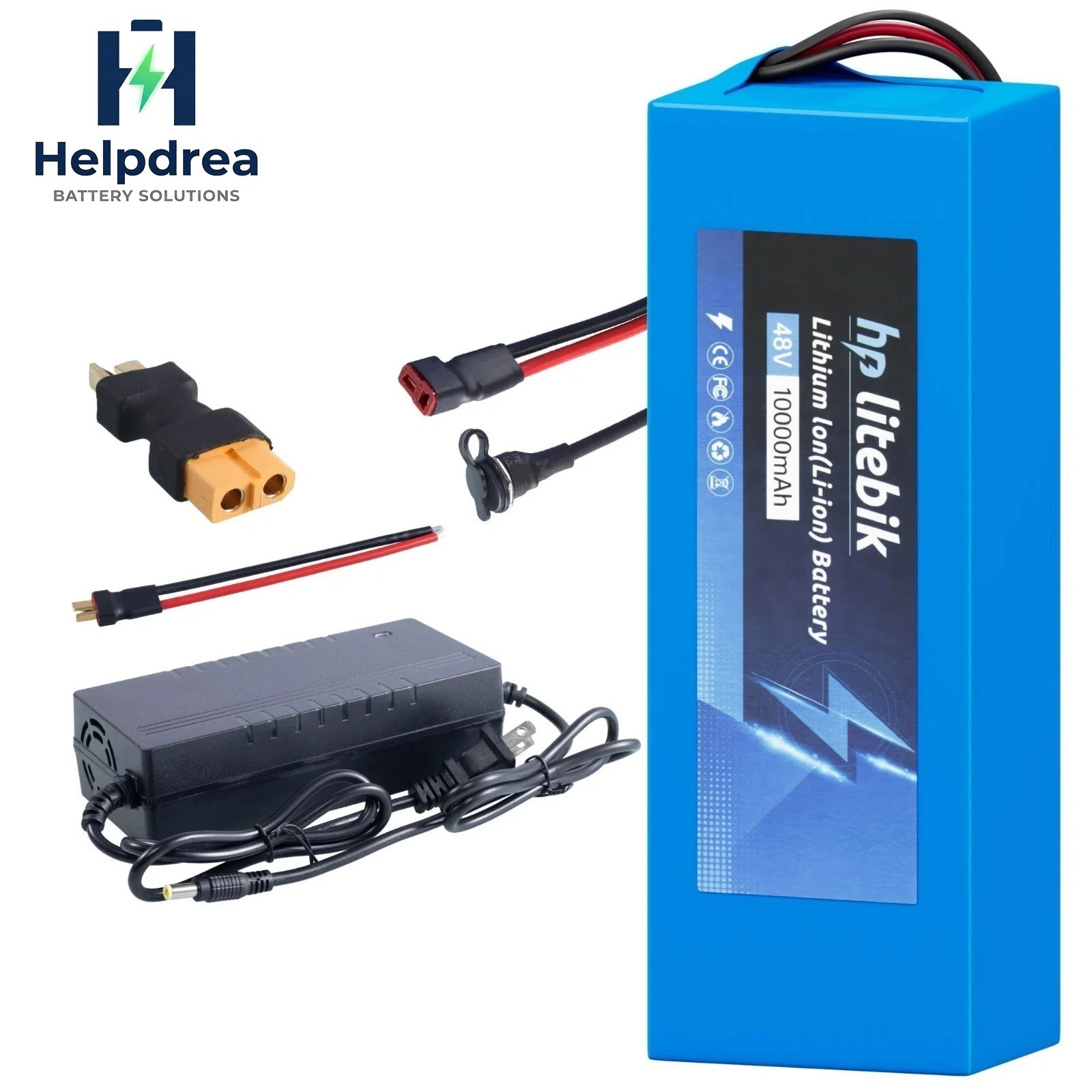 48V Ebike Battery w/30A BMS For 200W-1500W Electric Bike Bicycle Scooter Battery