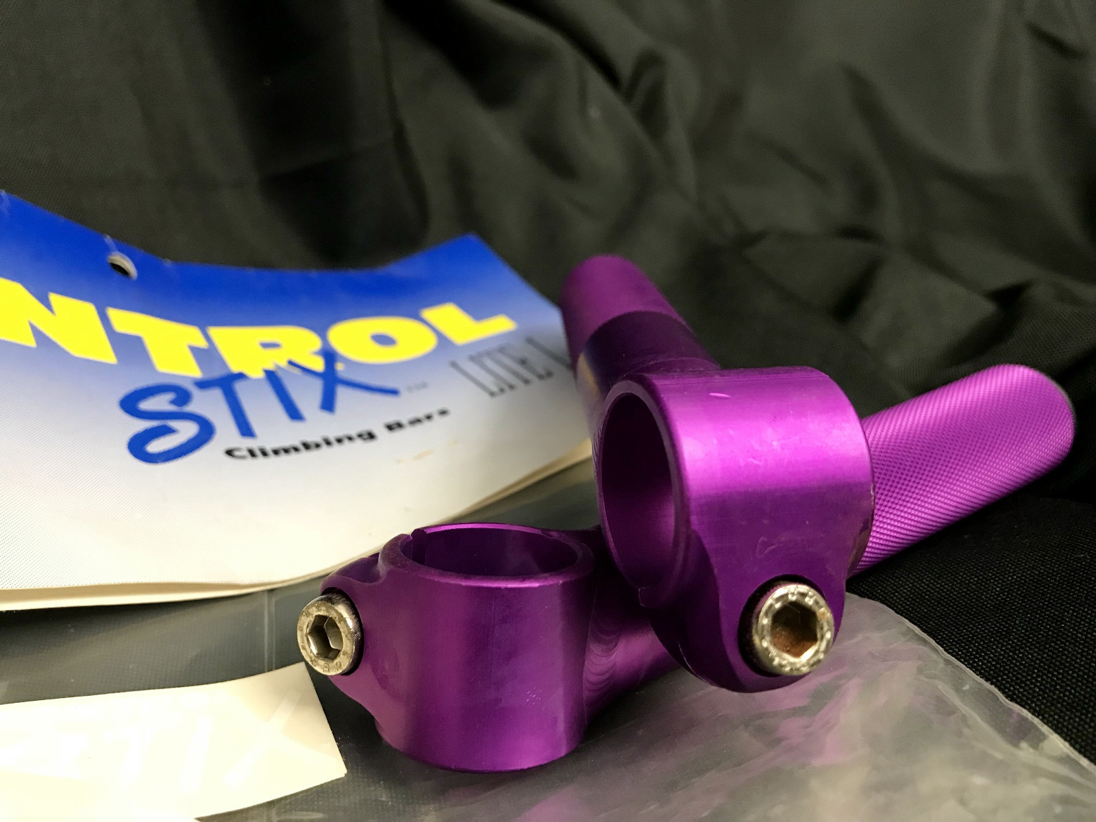 Vintage old school NOS Controltech USA bar ends control STIX purple o.pack LITE 1