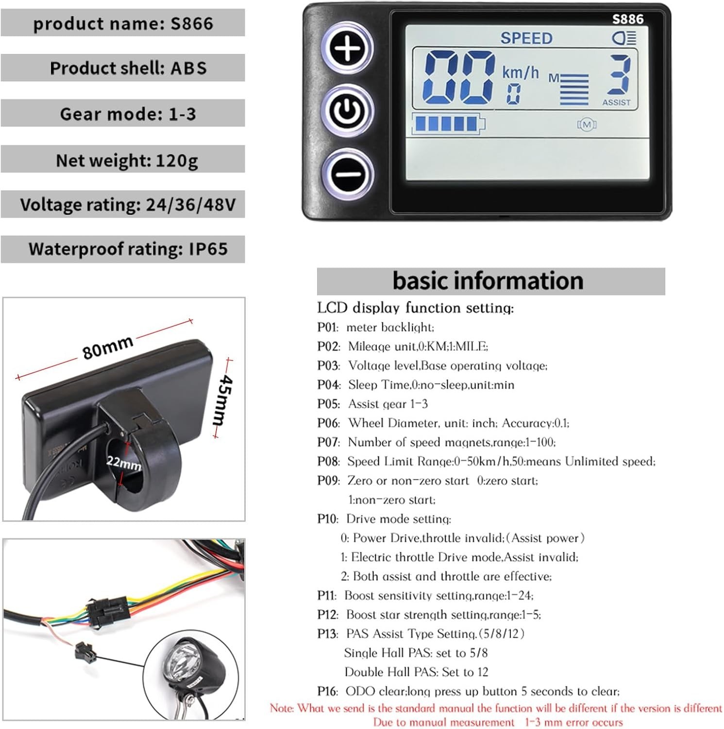 Durable 500W Brushless Ebike Controller with Waterproof LCD Display – 25A Power