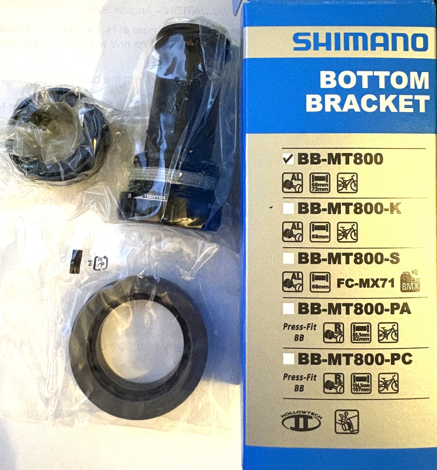 Shimano Deore XT BB-MT800 English BSA Bottom Bracket 68/73mm NEW IN OEM PACKAGE