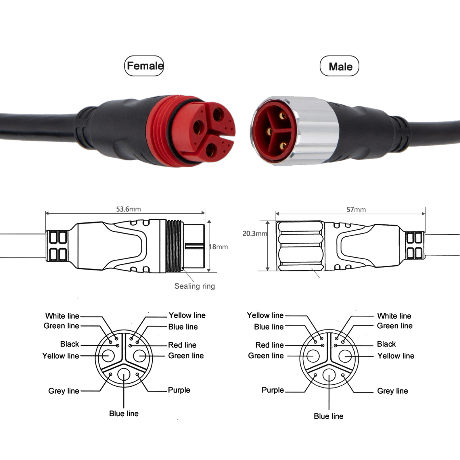 11 Pin EBike Extension Cable for Bafang 750W 1000W Hub Motor Replacement