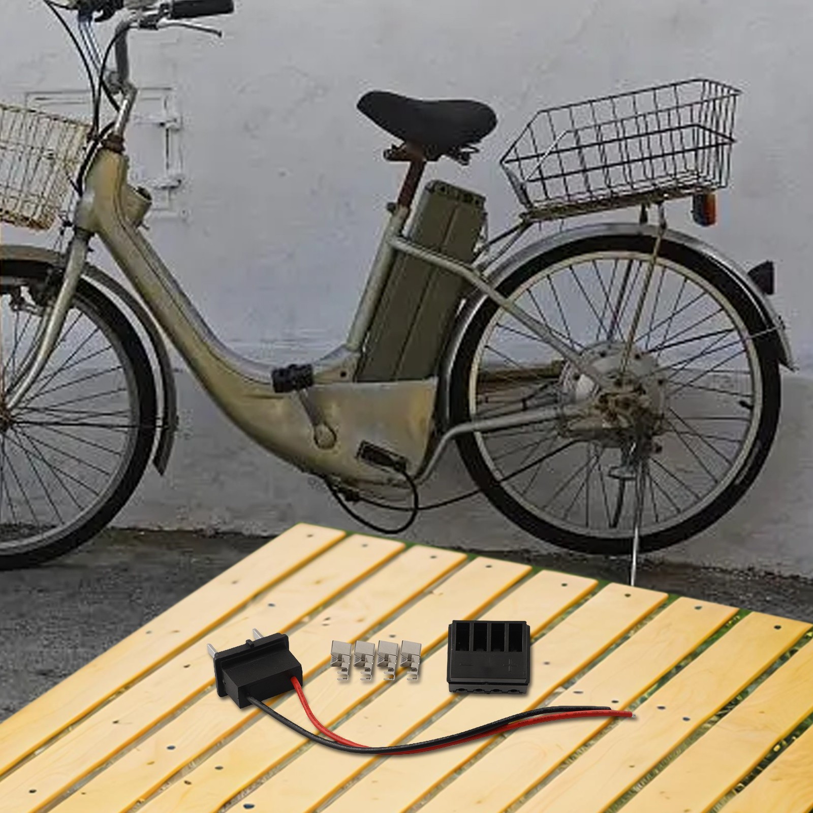 Black Electric Bicycle For Silverfish Battery Box Connection Base Accessory Set