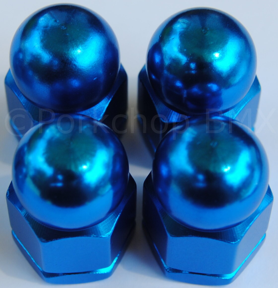 Alloy BMX bicycle acorn axle nut 3/8″ X 26T (SET OF 4) DARK BLUE