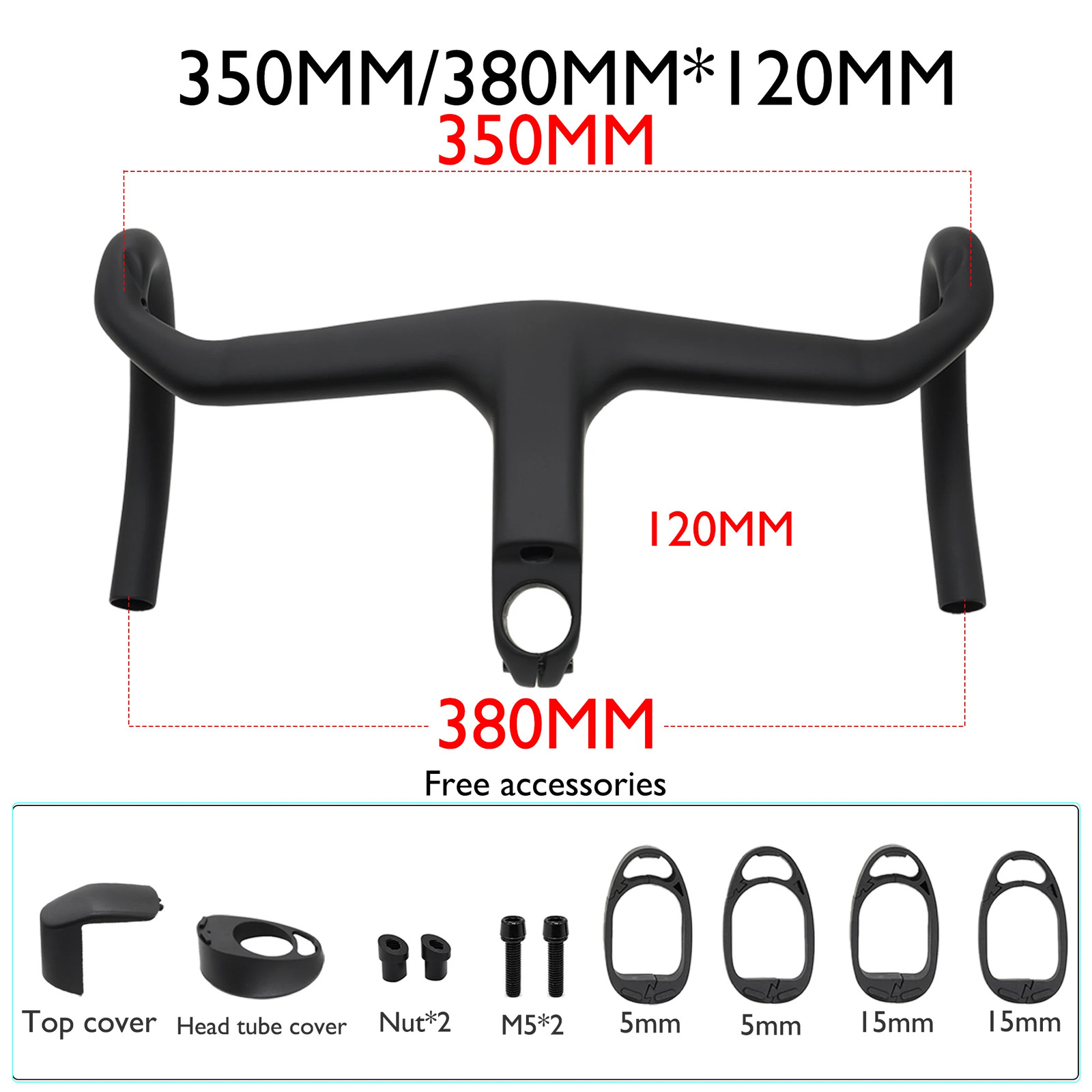 Angle -7° Carbon Aero RSL Road Integrated Handlebar, Spacer/bike Lane Grip Stem