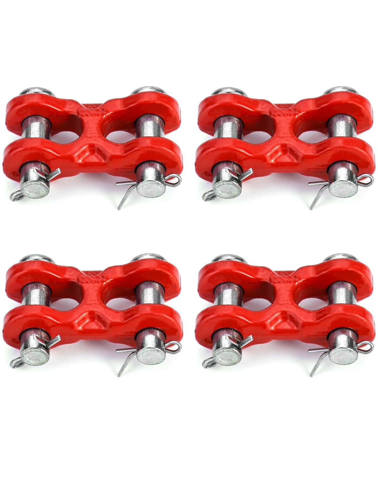 QWORK 3/8 Inches Twin Clevis Safety Chain Repair Links, 4 6600lbs, 4 Pack