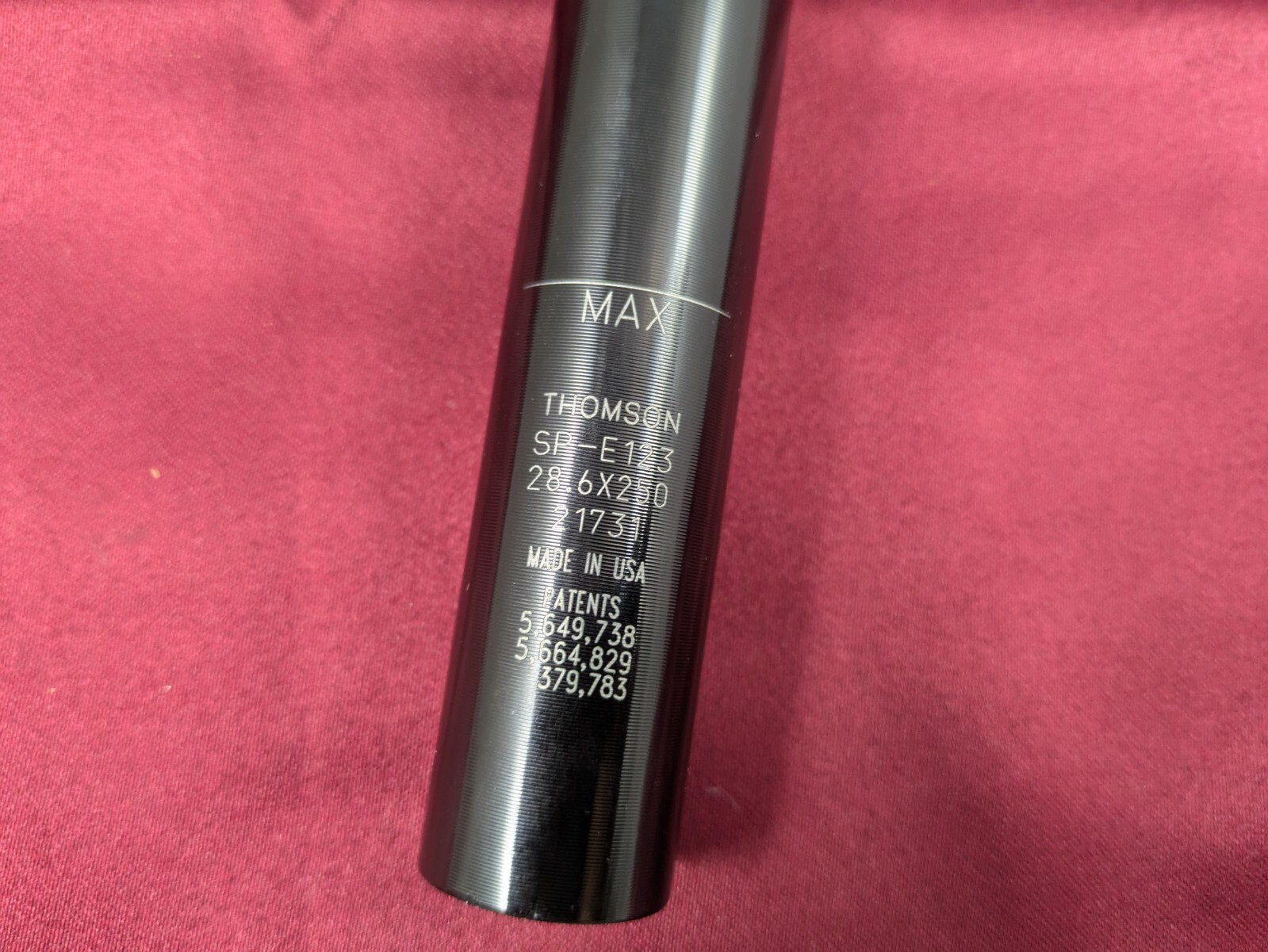 THOMSON Elite Seatpost SP-E123 28.6 x 250mm Black USA New-Old-Stock w/Bag