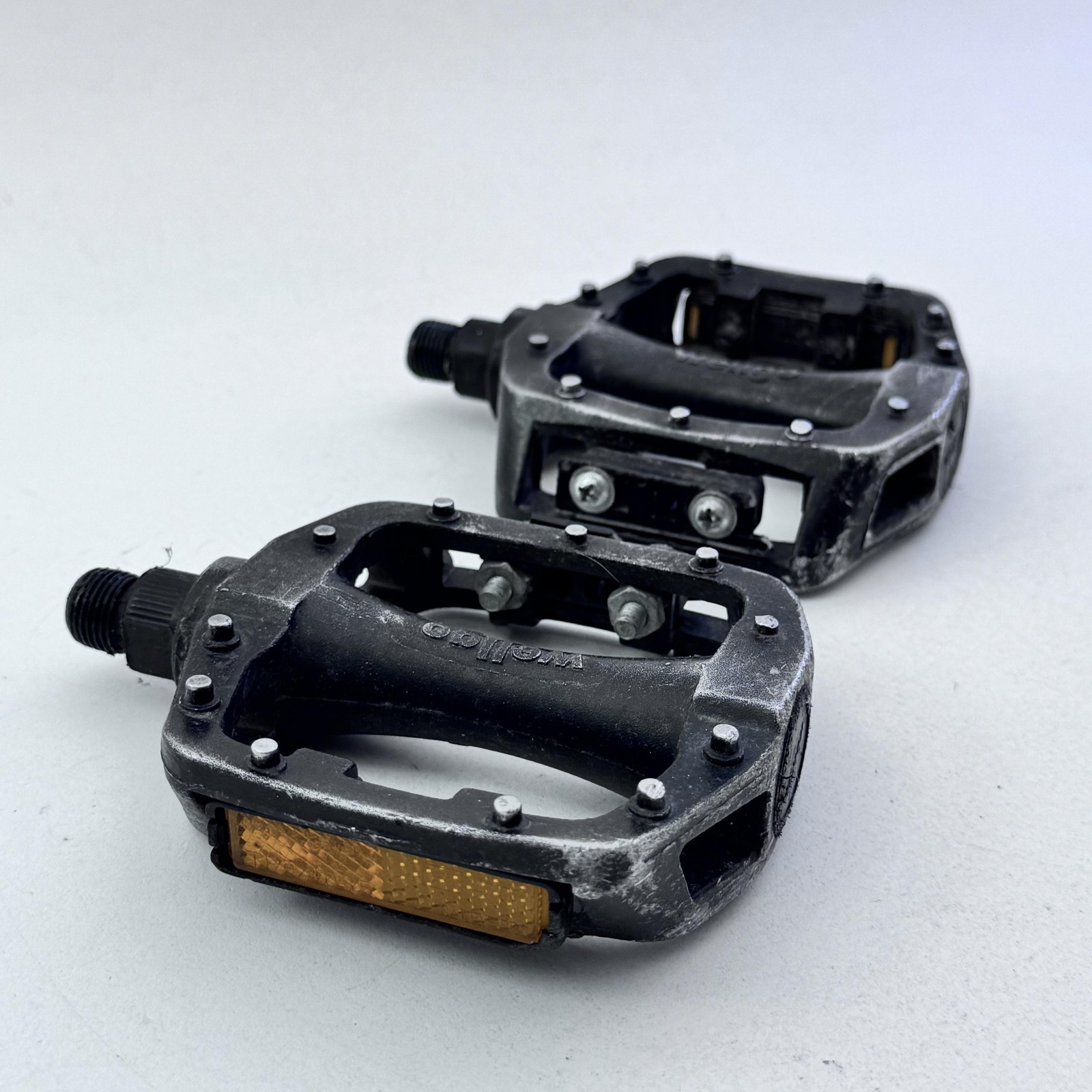 Wellgo Platform Pedals Pair Black Alloy Flat Bike 9/16 in MTB BMX Urban A20