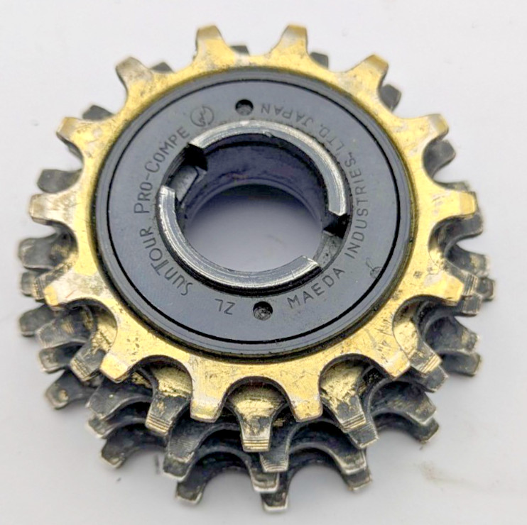 SUNTOUR PRO-COMPE GOLD JAPAN 5 speed freewheel 14 T 18 TOOTH ZL CORNCOB RACING