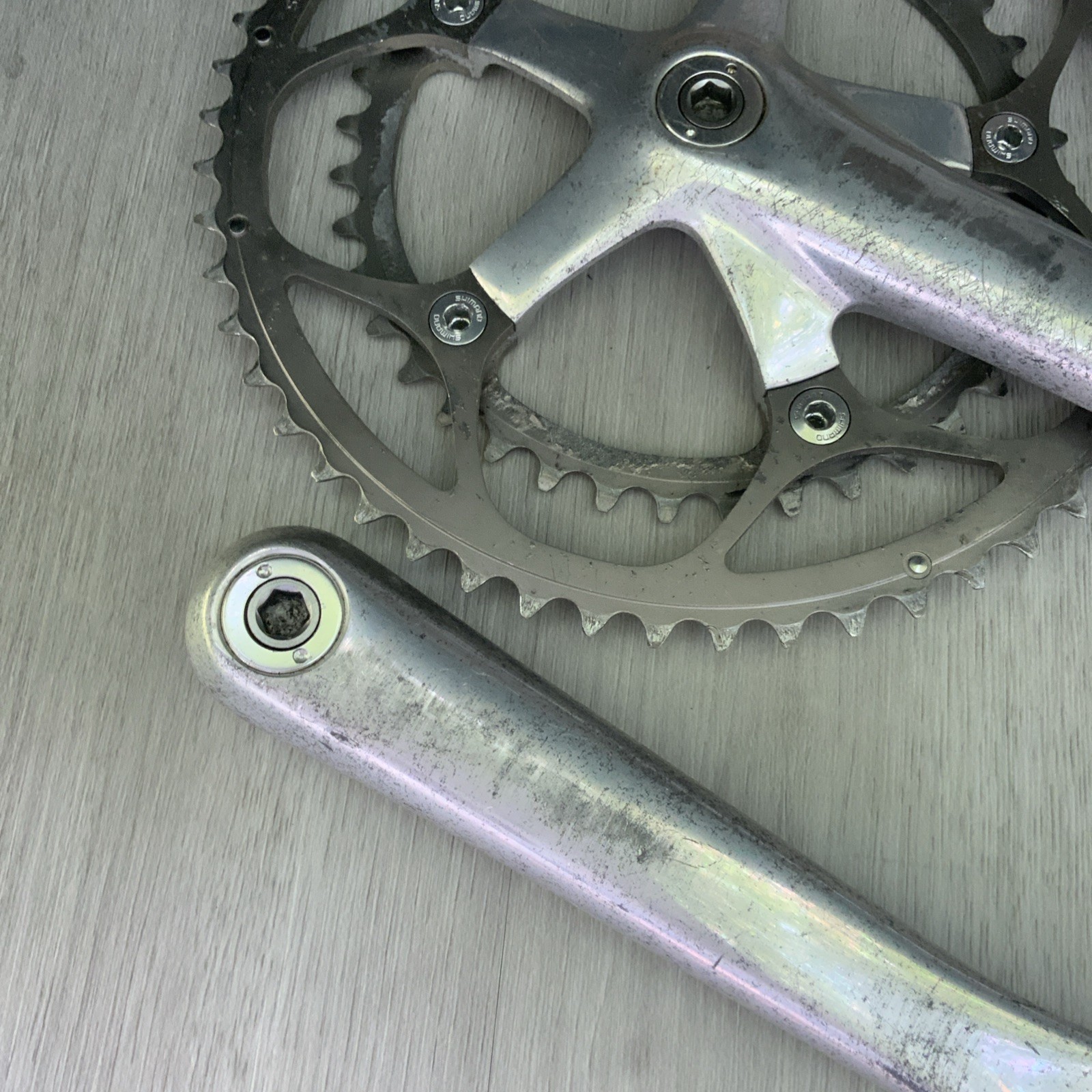 SHIMANO DURA ACE CRANKSET 7700 DOUBLE 172.5 MM ARMS 53-39 TOOTH OCTALINK