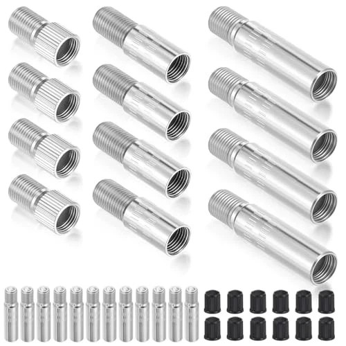 12 PCS Valve Stem Extension Kit, 19/27/39mm Tire Valve Extension, Stainless